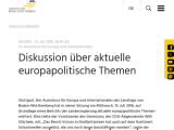 Vorschaubild: Diskussion über aktuelle europapolitische Themen