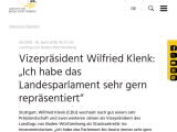 Vorschaubild: Vizepräsident Wilfried Klenk: „Ich habe das Landesparlament sehr gern repräsentiert“