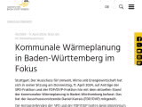 Vorschaubild: Kommunale Wärmeplanung in Baden-Württemberg im Fokus