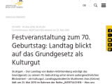 Vorschaubild: Festveranstaltung zum 70. Geburtstag: Landtag blickt auf das Grundgesetz als Kulturgut 