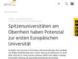Vorschaubild: Spitzenuniversitäten am Oberrhein haben Potenzial zur ersten Europäischen Universität