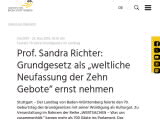 Vorschaubild: Prof. Sandra Richter: Grundgesetz als „weltliche Neufassung der Zehn Gebote“ ernst nehmen