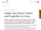 Vorschaubild: Folgen des 9-Euro-Tickets und Flughäfen im Fokus