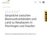 Vorschaubild: Gespräche zwischen Blasmusikverbänden und Land zu Neubauten in Plochingen und Staufen