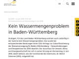 Vorschaubild: Kein Wassermengenproblem in Baden-Württemberg