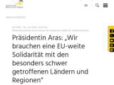 Vorschaubild: Präsidentin Aras: „Wir brauchen eine EU-weite Solidarität mit den besonders schwer getroffenen Ländern und Regionen“