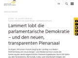 Vorschaubild: Lammert lobt die parlamentarische Demokratie – und den neuen, transparenten Plenarsaal