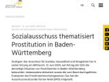 Vorschaubild: Sozialausschuss thematisiert Prostitution in Baden-Württemberg