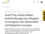Vorschaubild: Josef Frey neues baden-württembergisches Mitglied im Kongress der Gemeinden und Regionen Europas