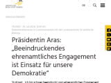 Vorschaubild: Präsidentin Aras: „Beeindruckendes ehrenamtliches Engagement ist Einsatz für unsere Demokratie“