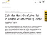Vorschaubild: Zahl der Hass-Straftaten ist in Baden-Württemberg leicht gesunken