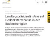Vorschaubild: Landtagspräsidentin Aras auf Gedenkstättenreise in der Bodenseeregion