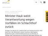 Vorschaubild: Minister Hauk weist Verantwortung wegen Vorfällen im Schlachthof zurück