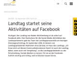 Vorschaubild: Landtag startet seine Aktivitäten auf Facebook
