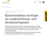 Vorschaubild: Bürokratieabbau wichtiger als Landestariftreue- und Mindestlohngesetz 