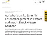 Vorschaubild: Ausschuss dankt Bahn für Krisenmanagement in Rastatt und macht Druck wegen Gäubahn