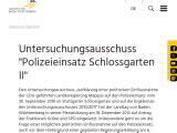 Vorschaubild: Untersuchungsausschuss "Polizeieinsatz Schlossgarten II"